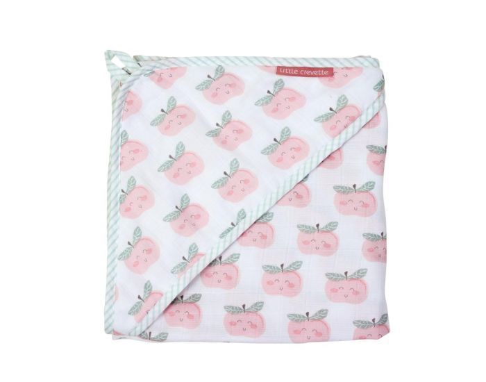 Cape de bain lange 75x75 Pomme d'amour - Little Crevette Cape de bain lange 75x75 Pomme d'amour - Little Crevette