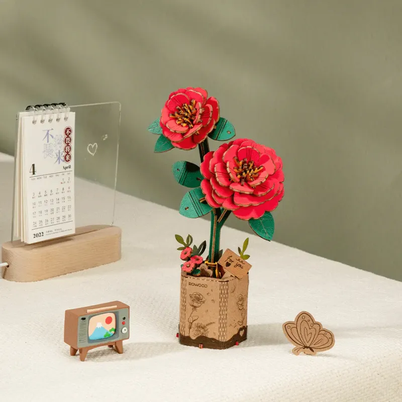Camélia rouge - Wooden Bloom Craft - Rolife