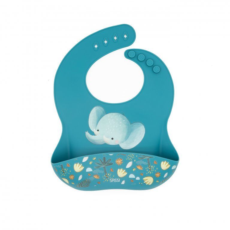 Bavoir en silicone éléphant  - Sassi