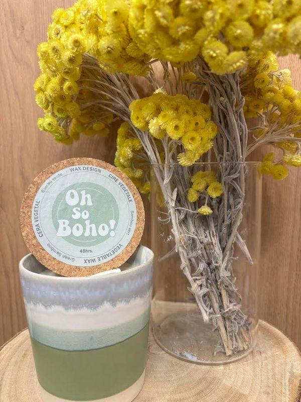 Bougie OH SO BOHO BAMBOU VERT 45hrs