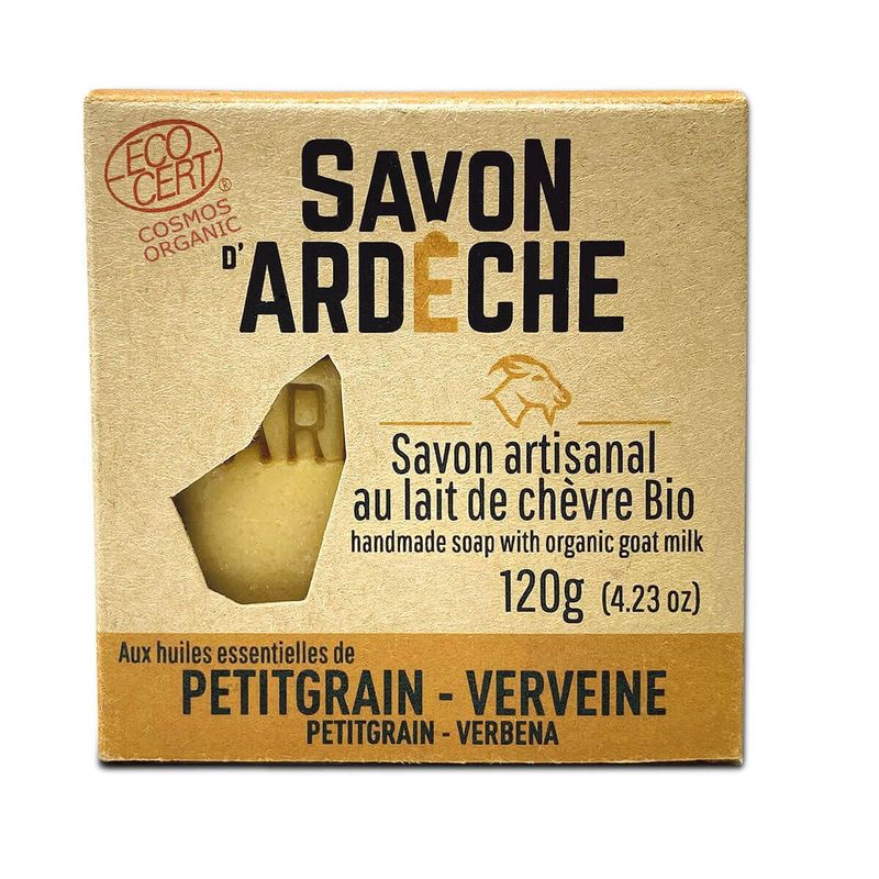 Savon artisanal au lait de chèvre Bio - Petitgrain Verveine