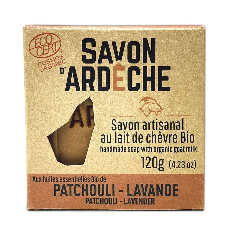 Savon artisanal au lait de chèvre Patchouli – Lavande