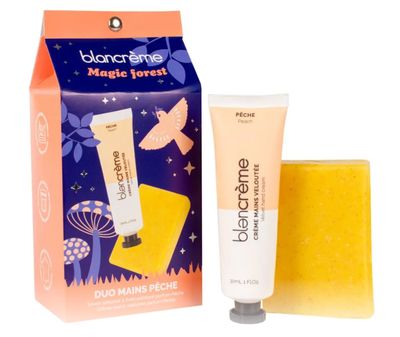 Coffret Duo Mains Pêche Savon Exfoliant & Crème Mains