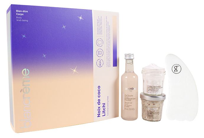 Coffret Gua Sha Noix de Coco Litchi - Blancrème