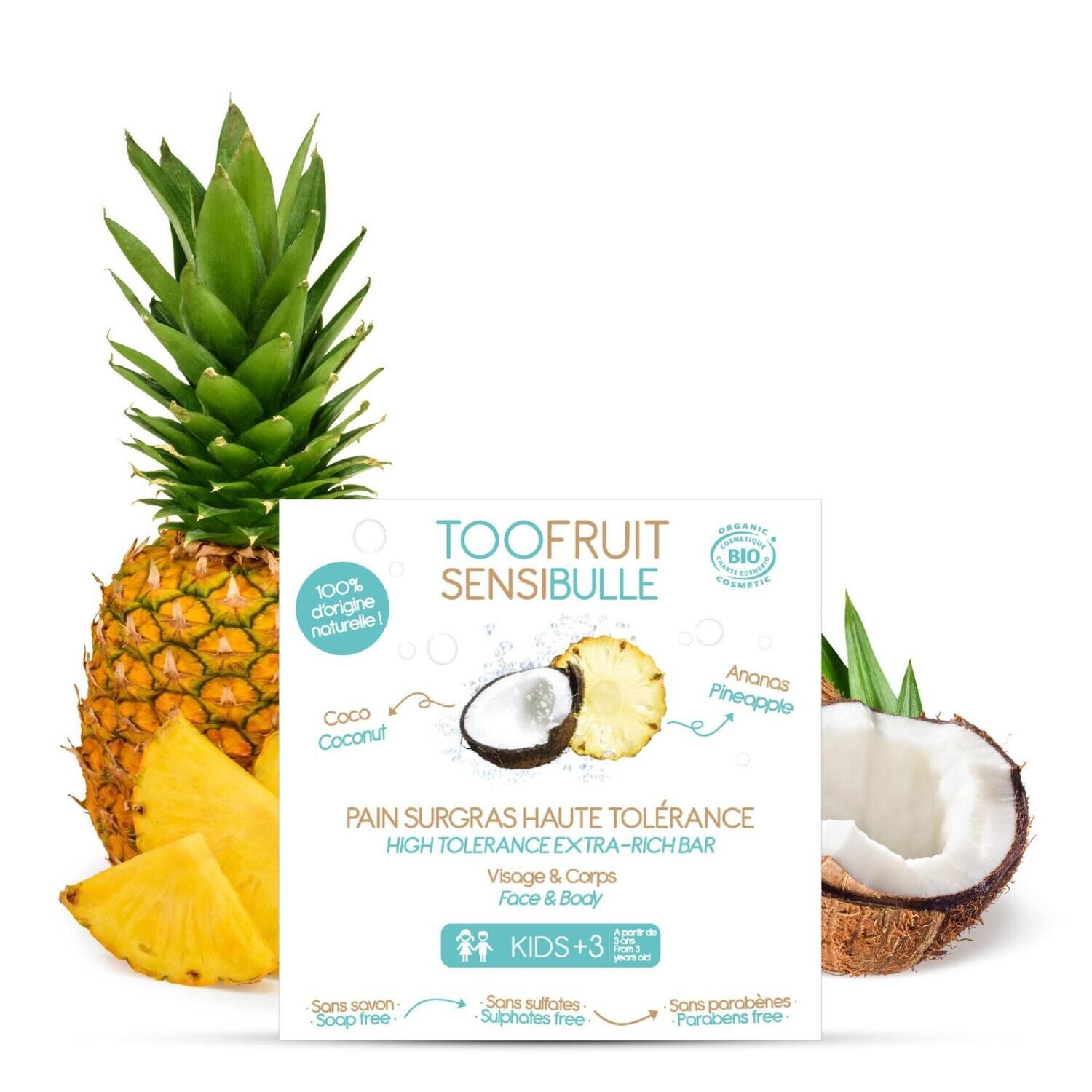 Pain Surgras Sensibulle Ananas/Coco - TOO FRUIT Pain Surgras Sensibulle Ananas/Coco - TOO FRUIT