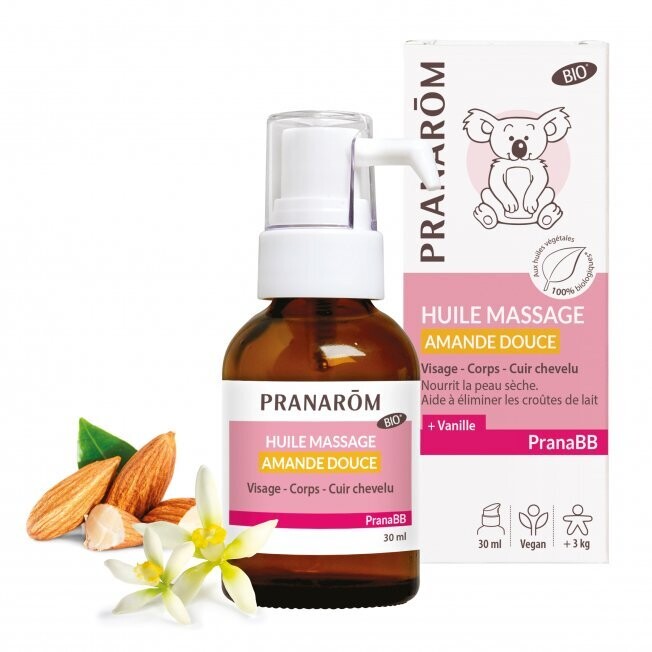 Huile Massage d'Amande Douce 30ml Bio - Pranarôm Huile Massage d'Amande Douce 30ml Bio - Pranarôm