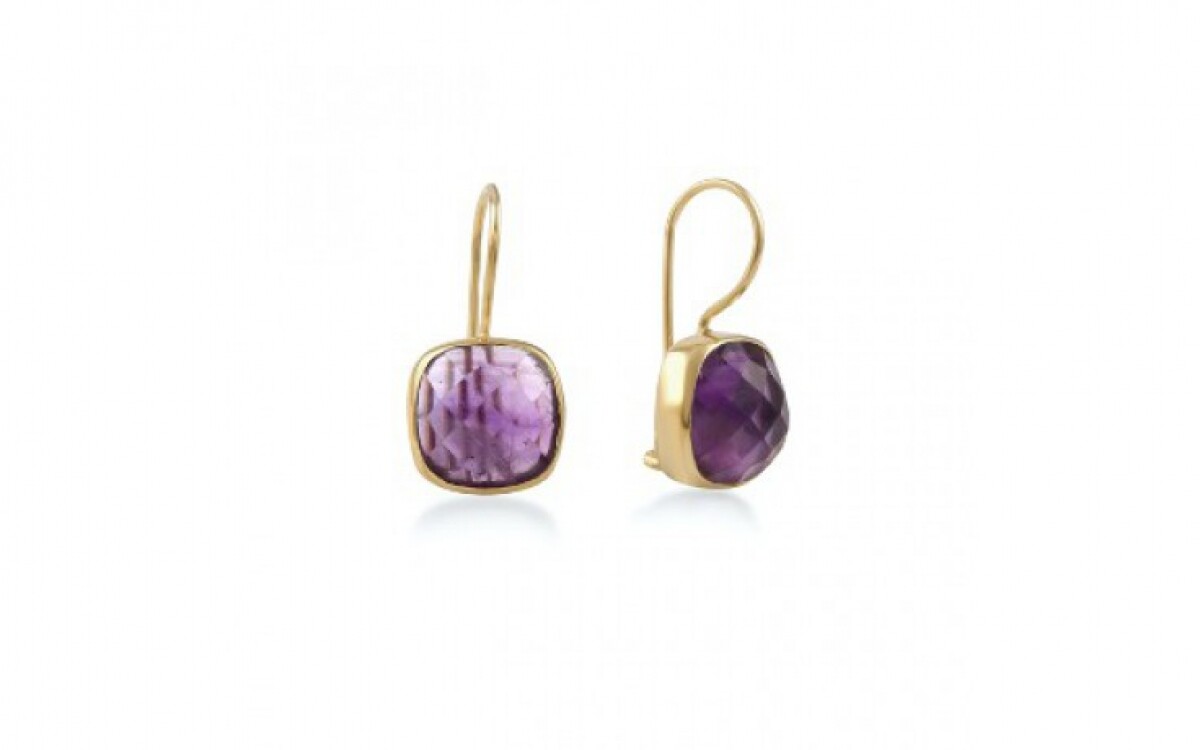 PScallme oorbellen paars goldplated