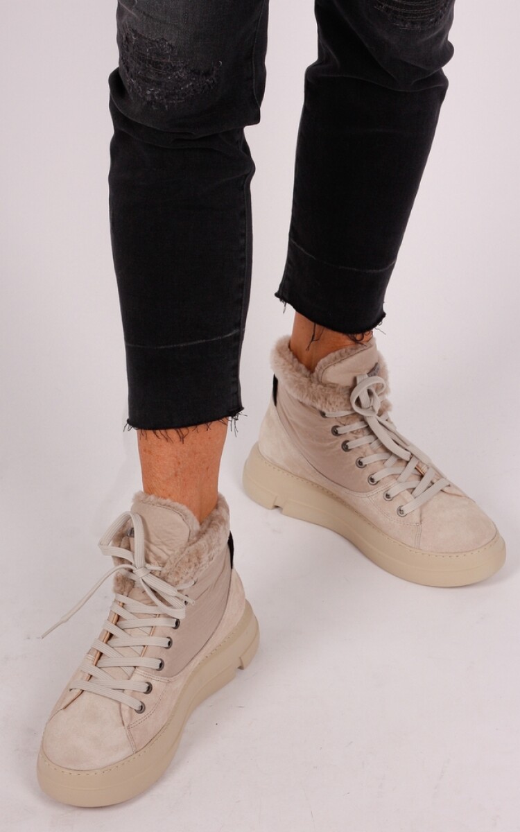 Via Vai sneaker met borg beige