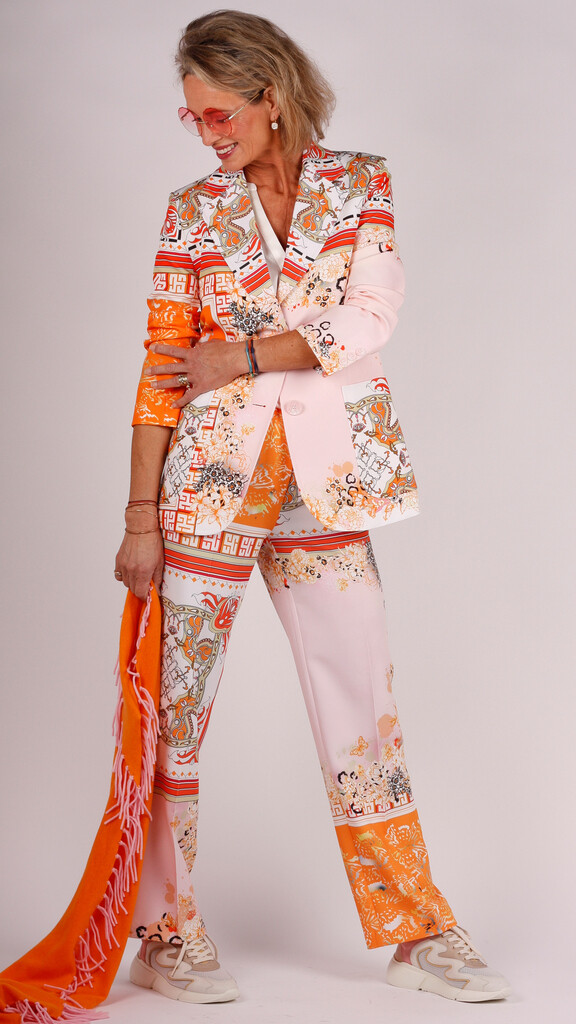 Herzen&#39;s blazer oranje/print