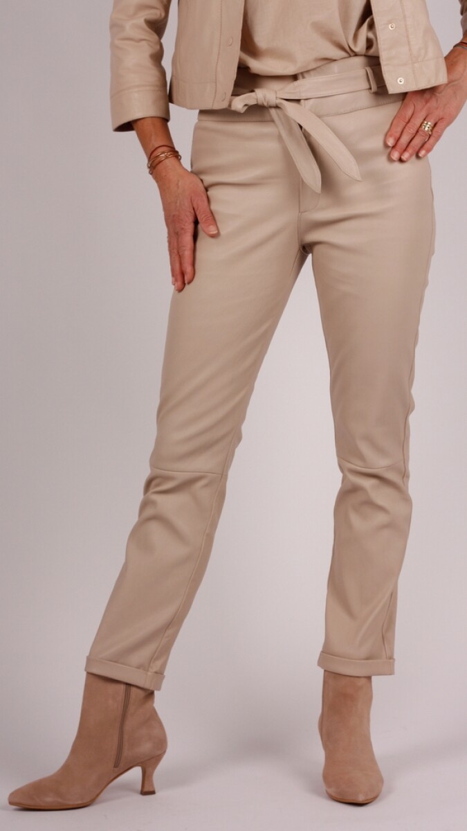 IBANA leren broek zand