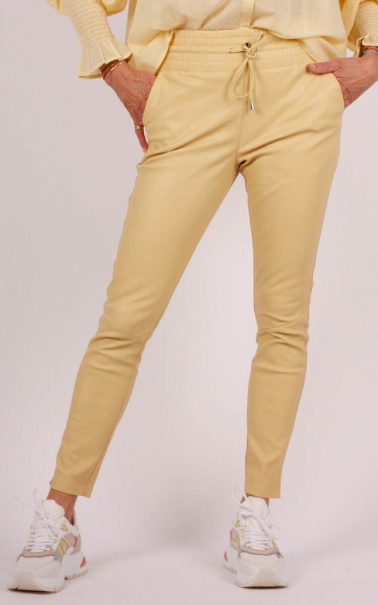 IBANA leren broek geel