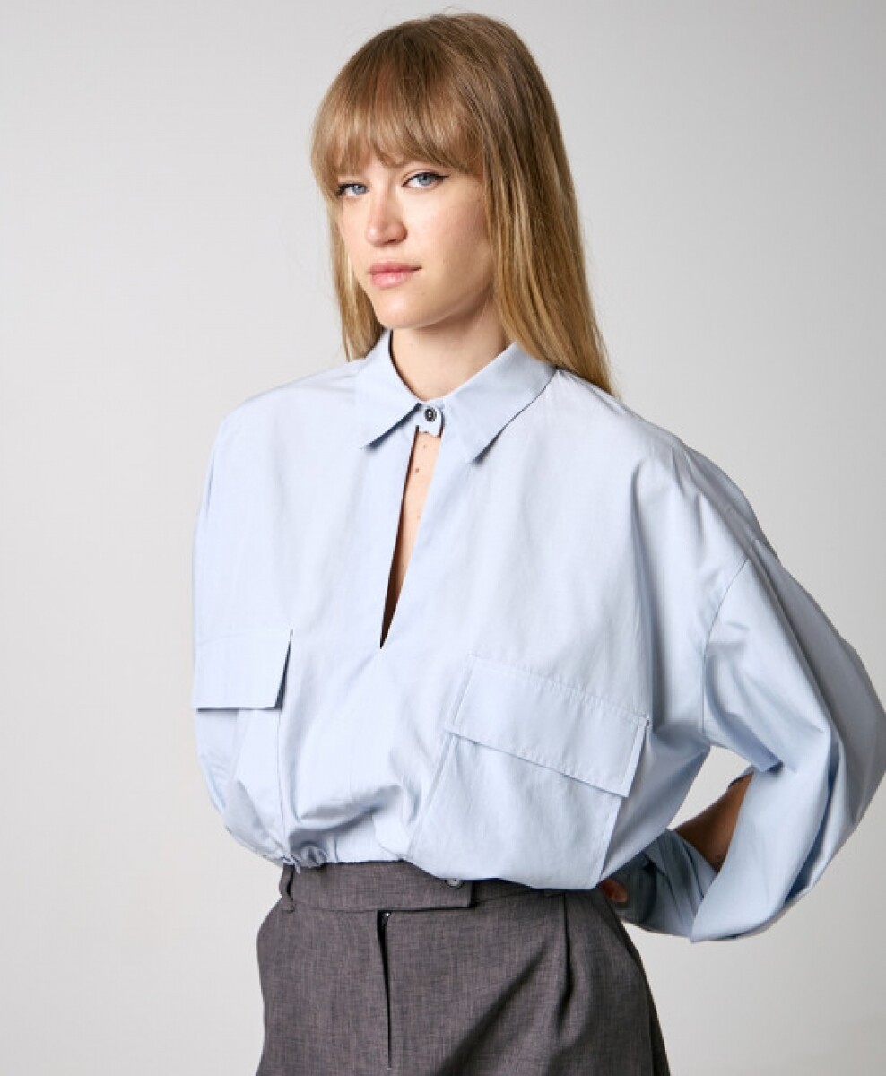 Access blouse blauw/grijs