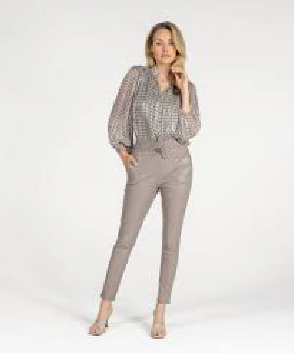 IBANA leren broek taupe