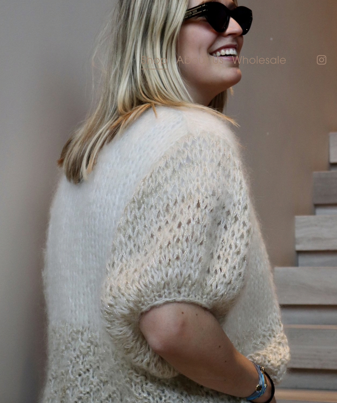 Studio Lavendel mohair vest ecru