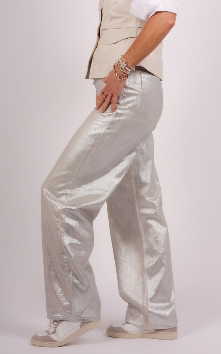 Drykorn wide leg jeans zilver