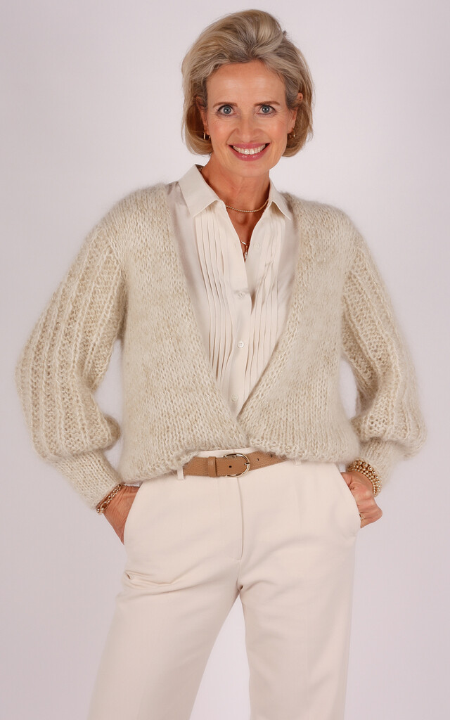 Studio Lavendel mohair vest ecru