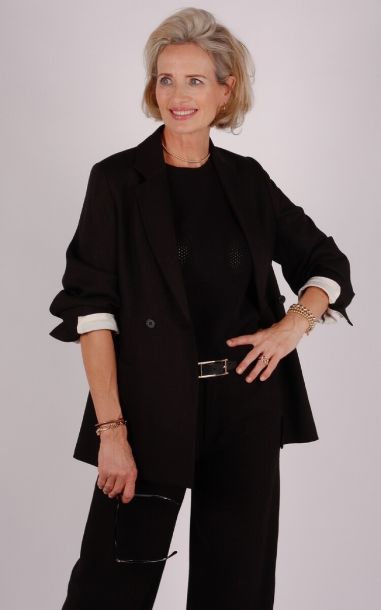 Drykorn linnen blazer zwart