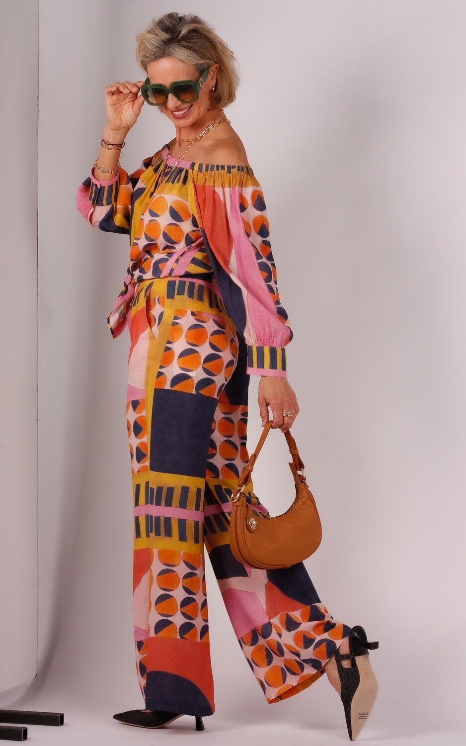 Bash top roze/print