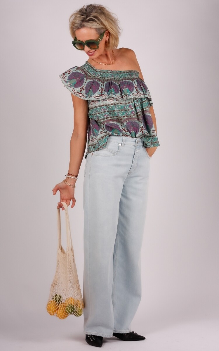 Antik Batik top aqua/print