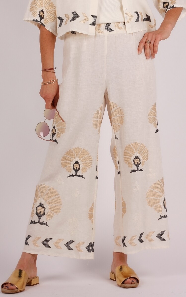 Greek Archaic Kori broek offwhite