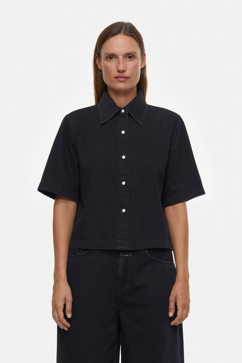Closed blouse zwart