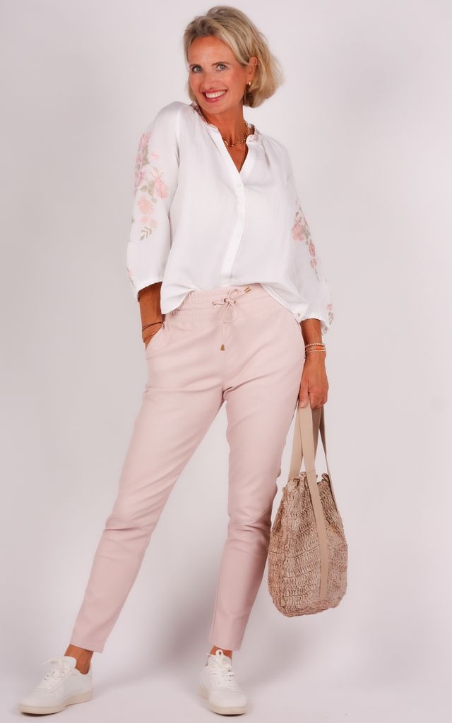 IBANA leren broek roze