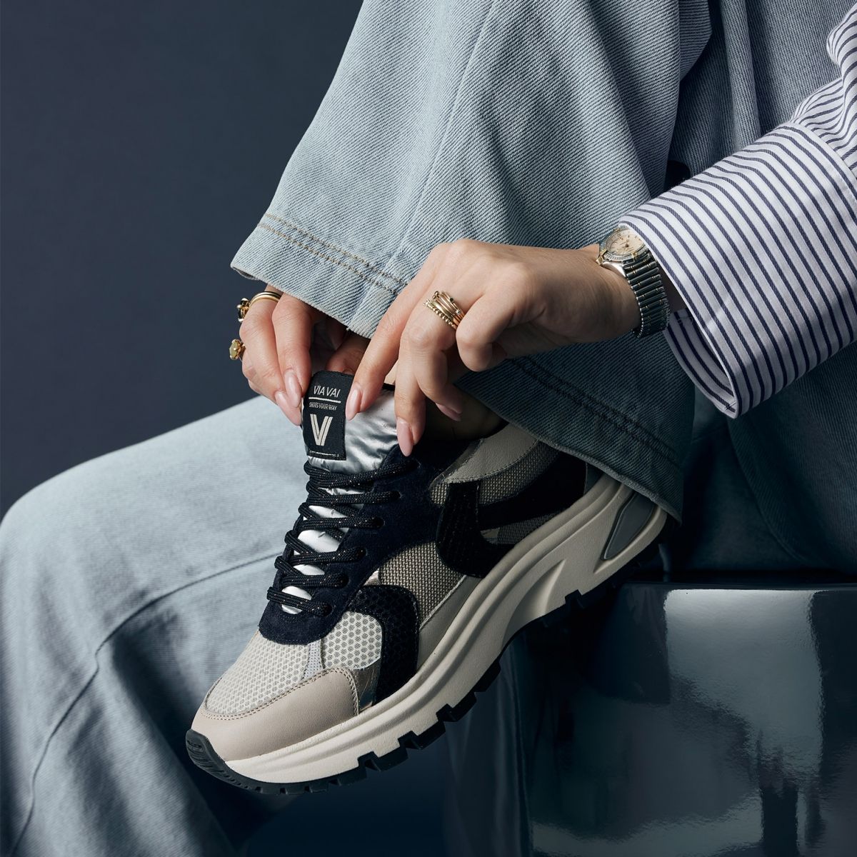 VIA VAI sneaker navy