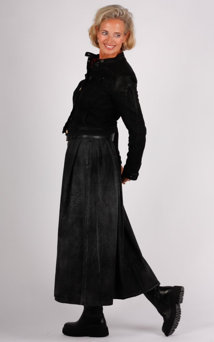 HIGH denim rok antraciet