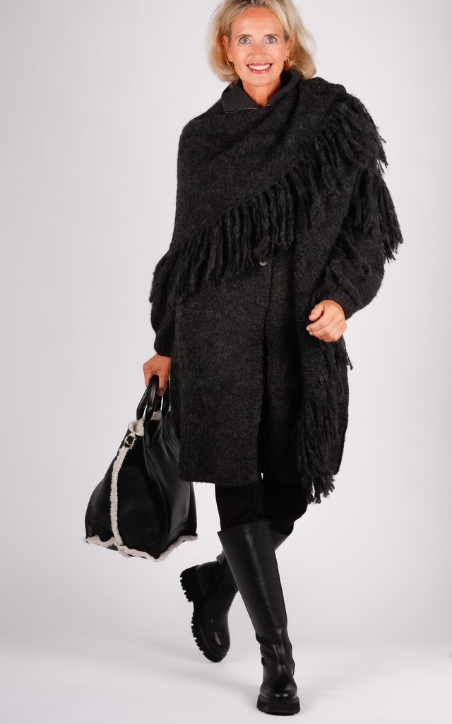 INTI Knitwear vest antraciet