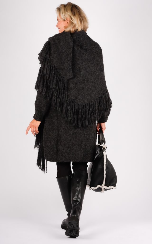 INTI Knitwear cape antraciet