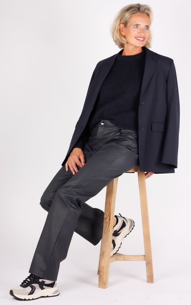 IBANA leren broek navy