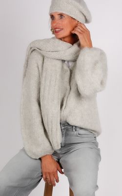 INTI Knitwear sjaal grijs