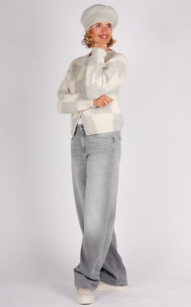INTI Knitwear vest ecru/grijs