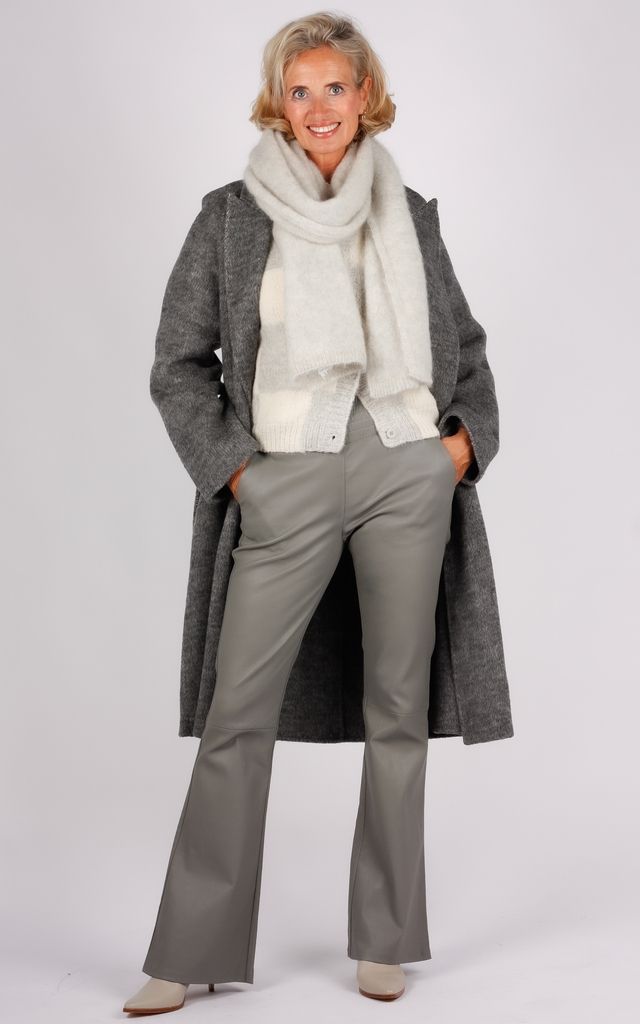 IBANA leren broek grijs