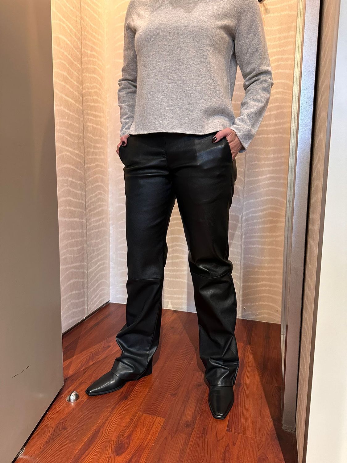 IBANA leren broek zwart