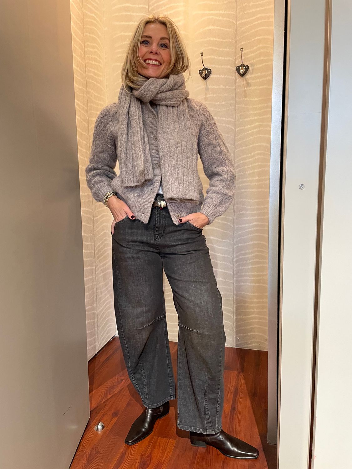 INTI Knitwear sjaal taupe