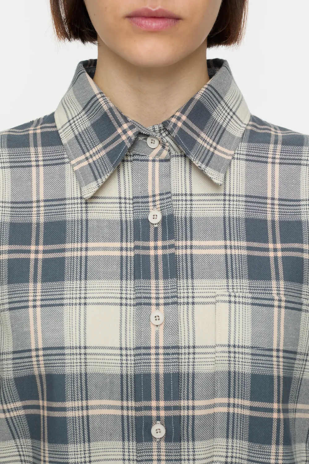 Closed blouse graphite blue