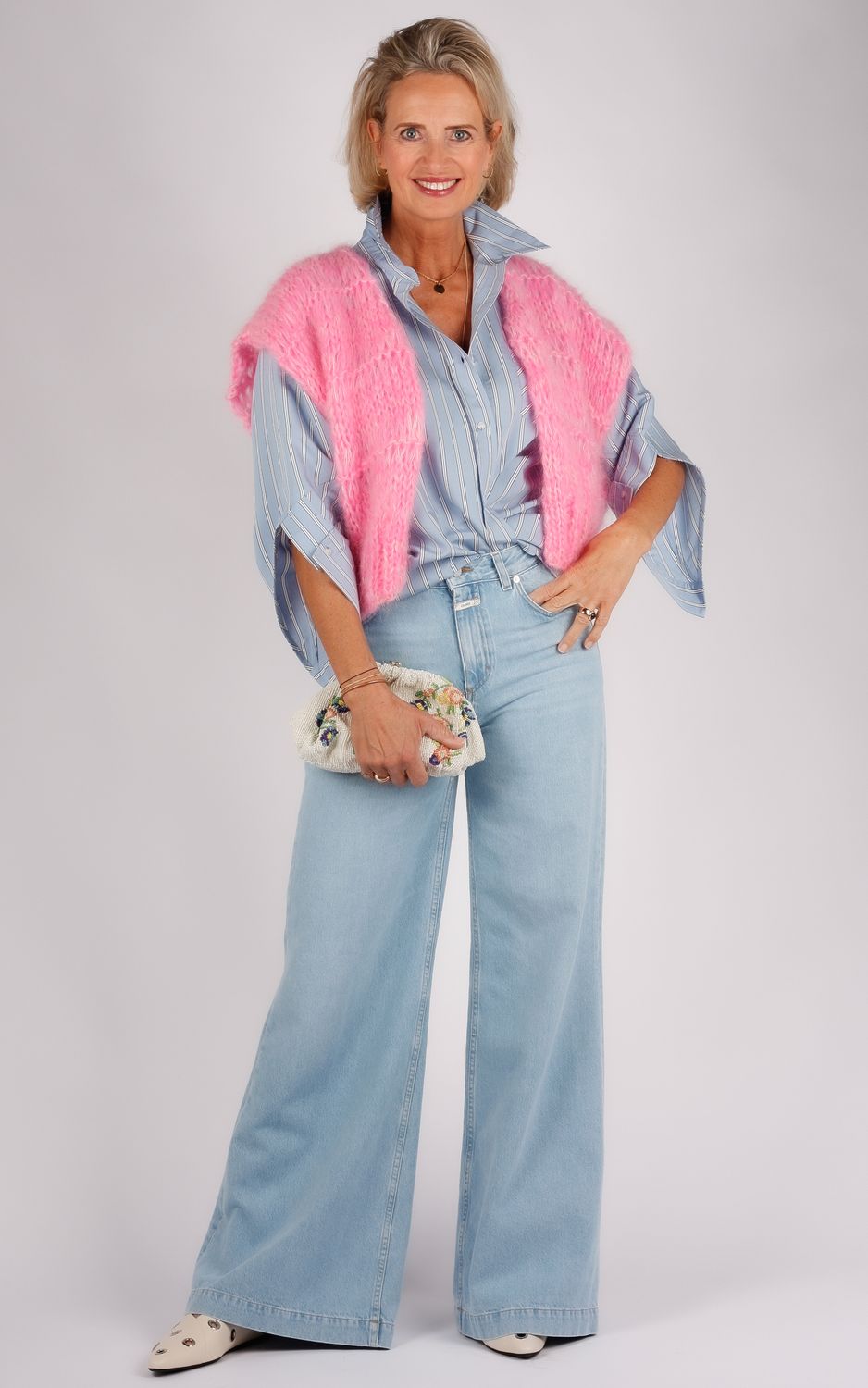 March23 blouse streep blauw