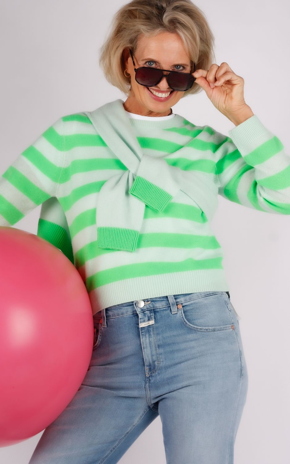 Jumper1234 trui groen/blauw