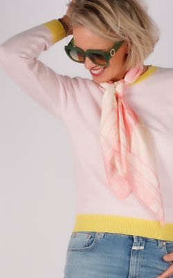 Jumper1234 trui roze/geel