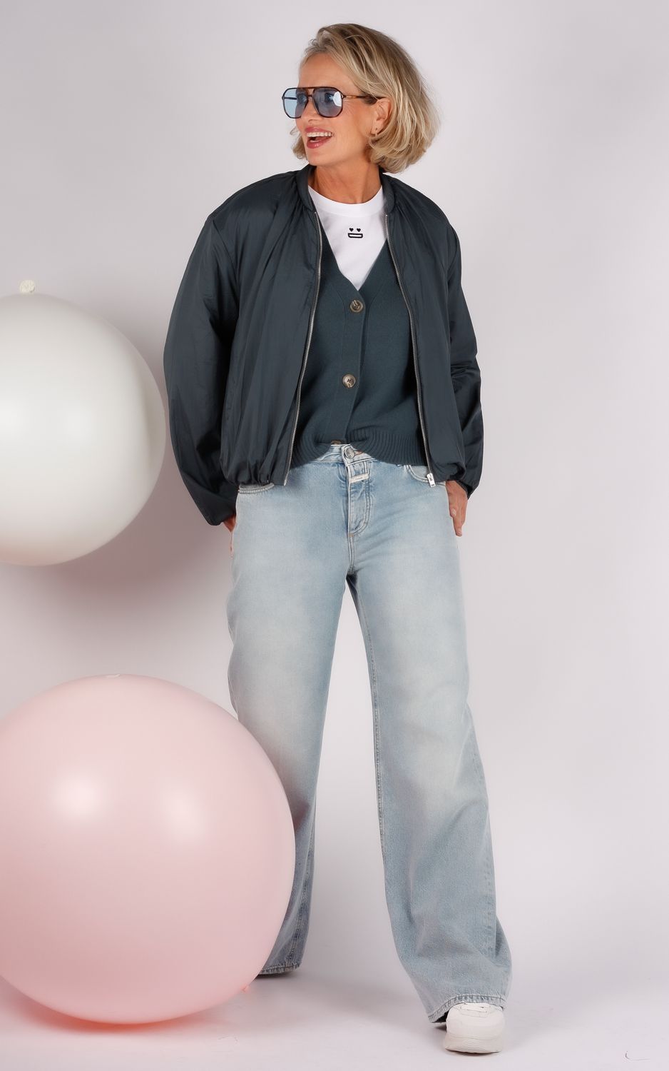 Closed bomber jacket blauw