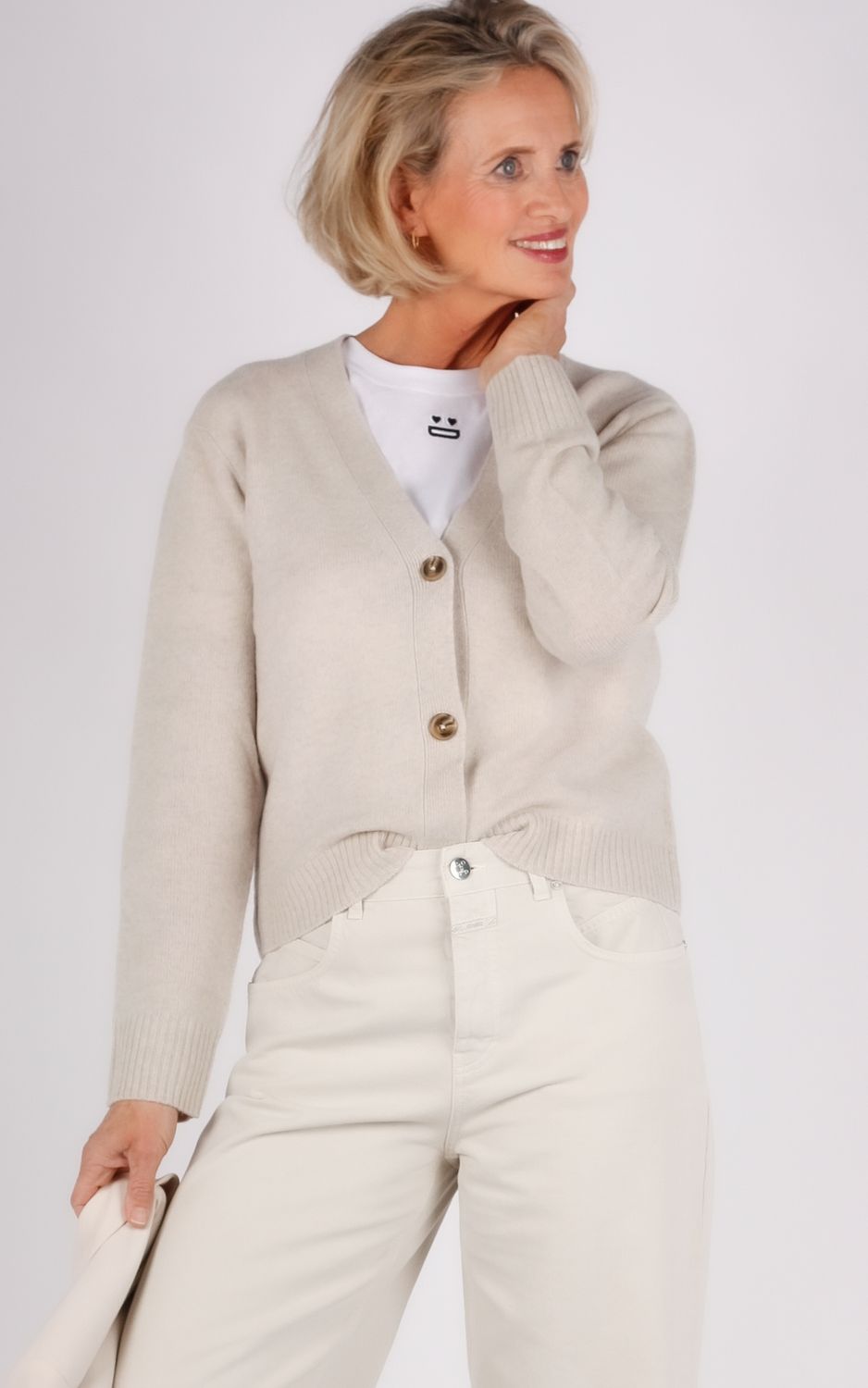 Closed vest beige