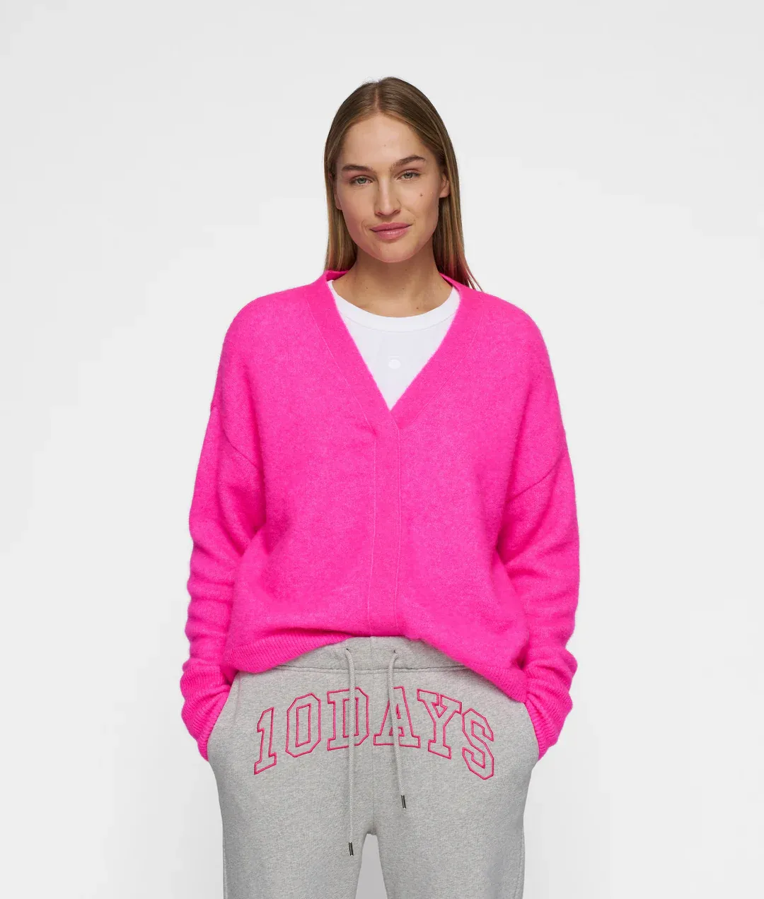 10DAYS knit sweater neon pink