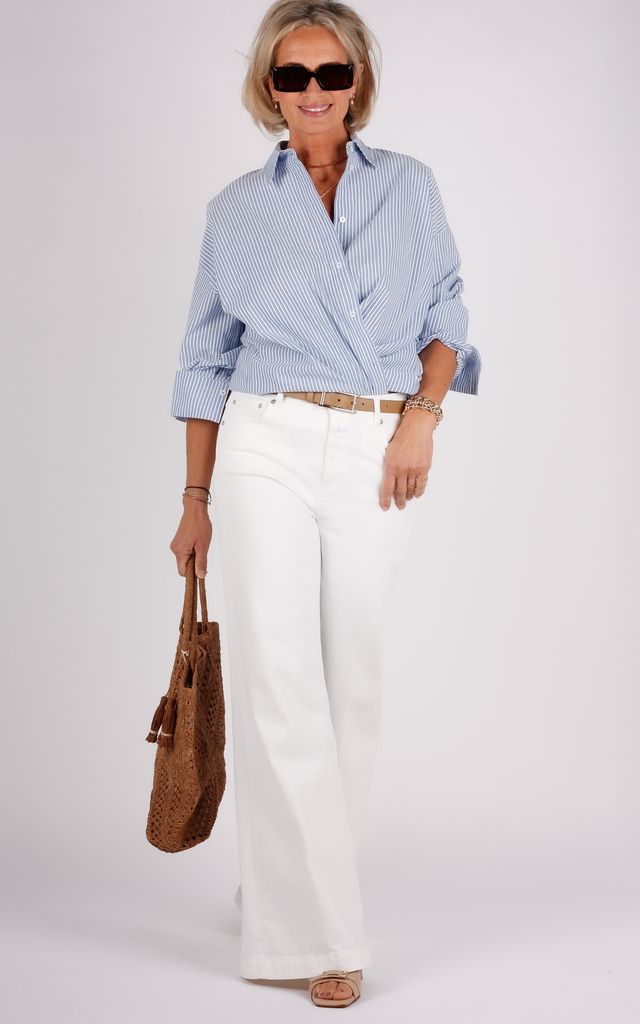 Drykorn overhemdblouse blauw 144101 LYNDARA