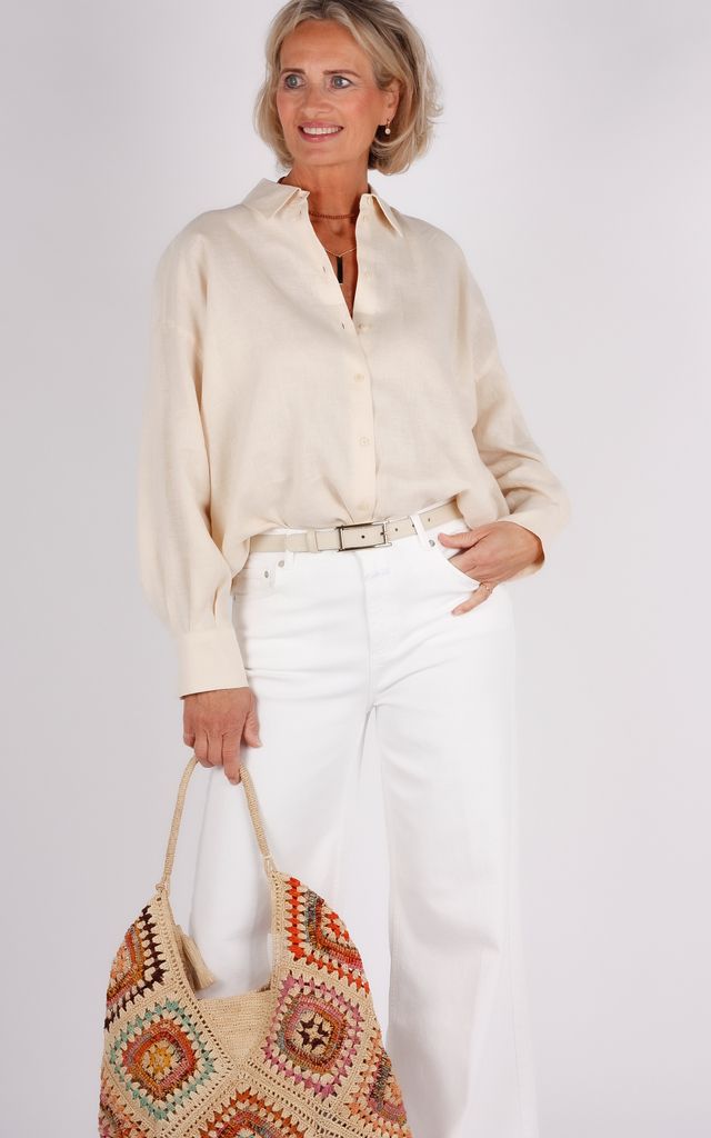 Drykorn linnen blouse 126082 EFFIE ecru