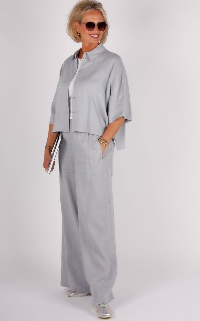 Drykorn linnen blouse blauw 126082 YARIKA
