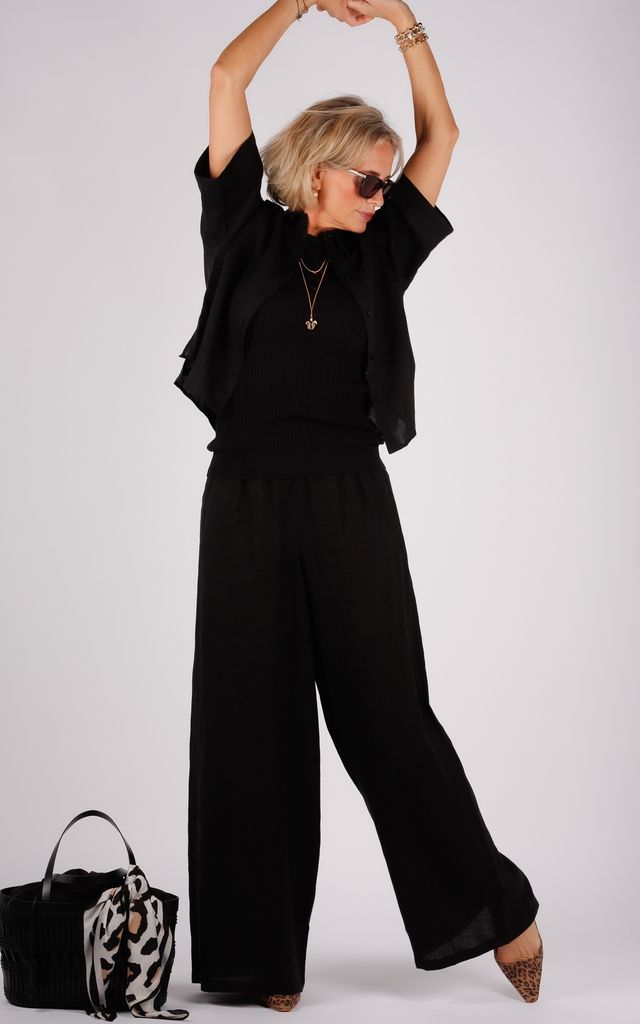 Drykorn linnen blouse zwart 126082 YARIKA