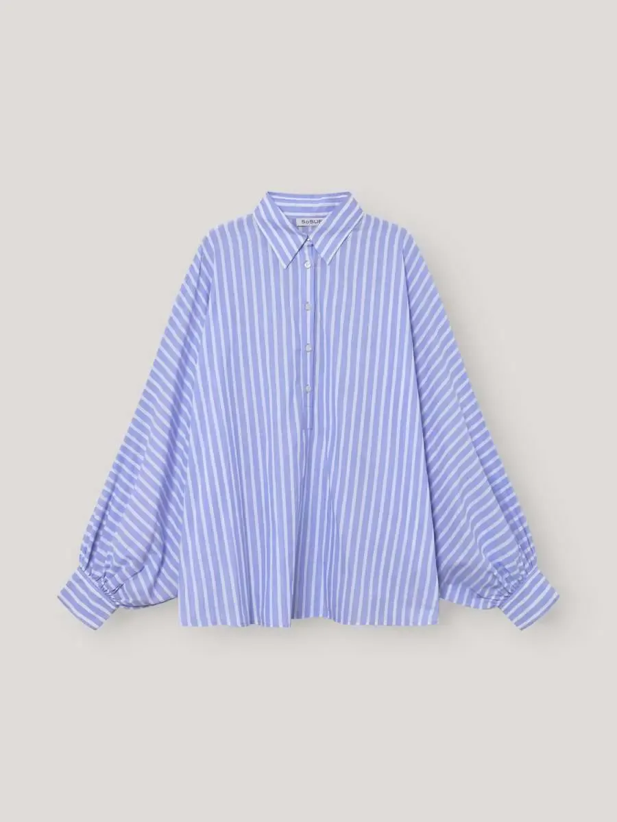 Sosue blouse Polo Antonia stripes 210MS968 blauw