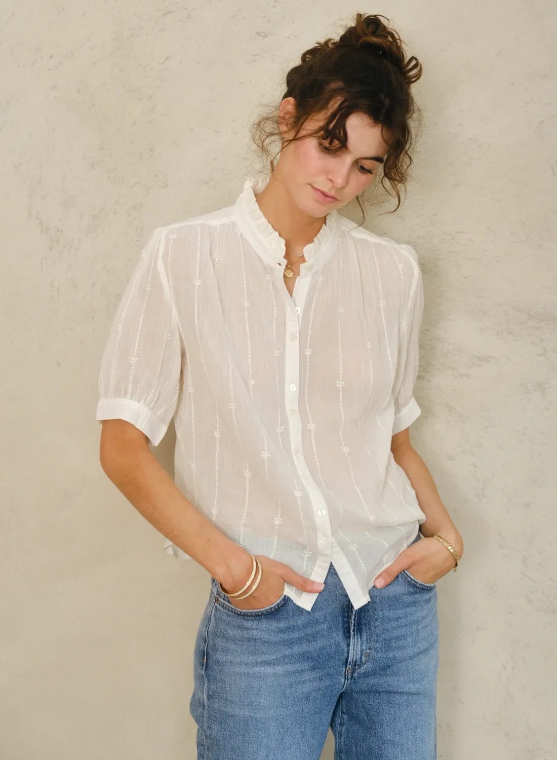M.A.B.E. Apparel blouse ecru Dacy