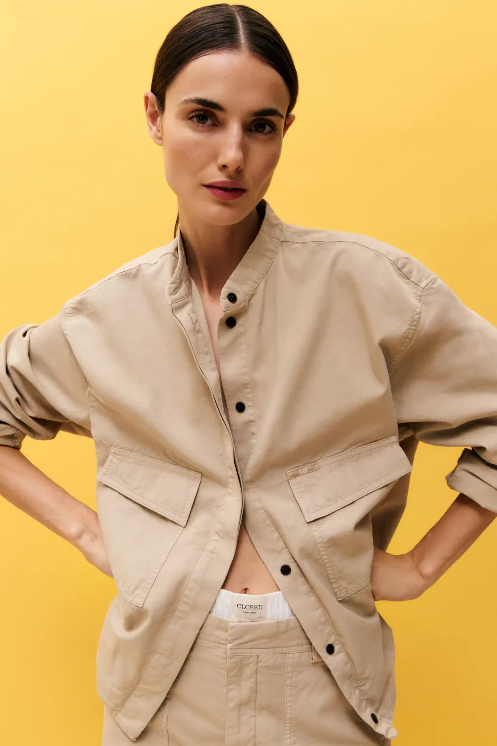 Closed shacket soft beige C97440-501-30